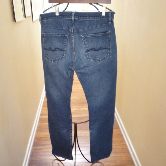 7FOR ALL MANKIND STANDARD MEN JEANS STRETCH STRAIGHT SZ 34 X32 NW - Picture 6 of 6
